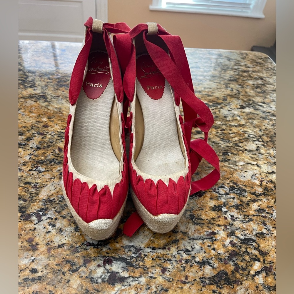 Christian Louboutin Espadrille Wedges sz41 11US